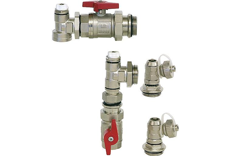 WS-Anschlussgarnitur Typ V-E 3/4" vertikal mit Entleerung WS-Anschlussgarnitur Typ V-E 3/4" vertikal mit Entleerung