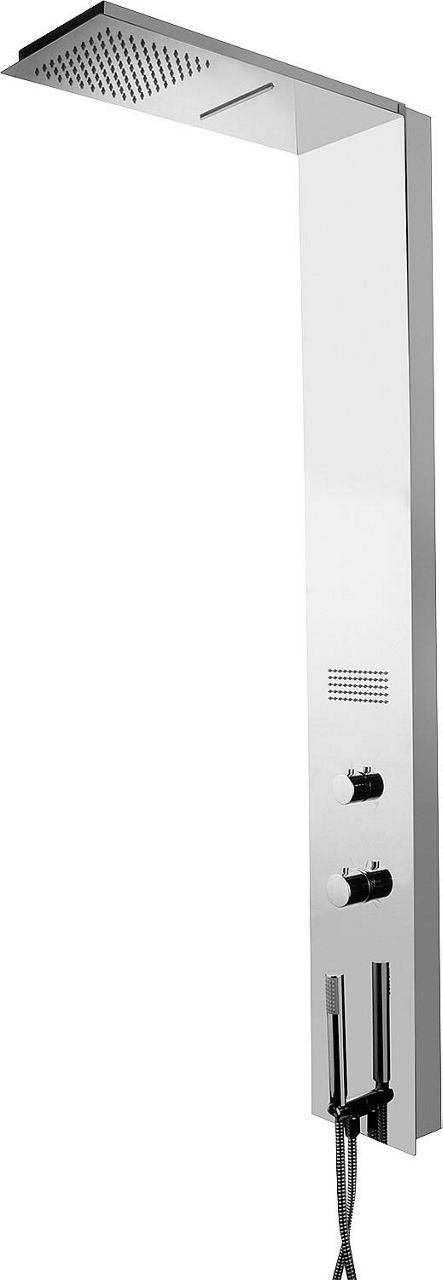 Wand-Brausepaneel Esben mit Thermostat, Edelstahl poliert