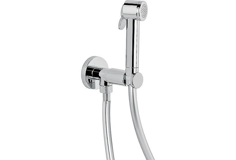 Intim Hygiene-Dusch-Set Alfios mit Handbrause, Brauseschlauch und Brausehalter chrom