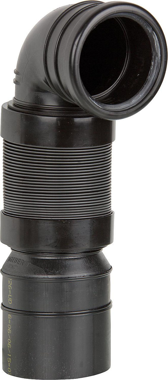 PE-Anschlussbogen 90° für Wand-WC ausziehbar Drm. 110/90