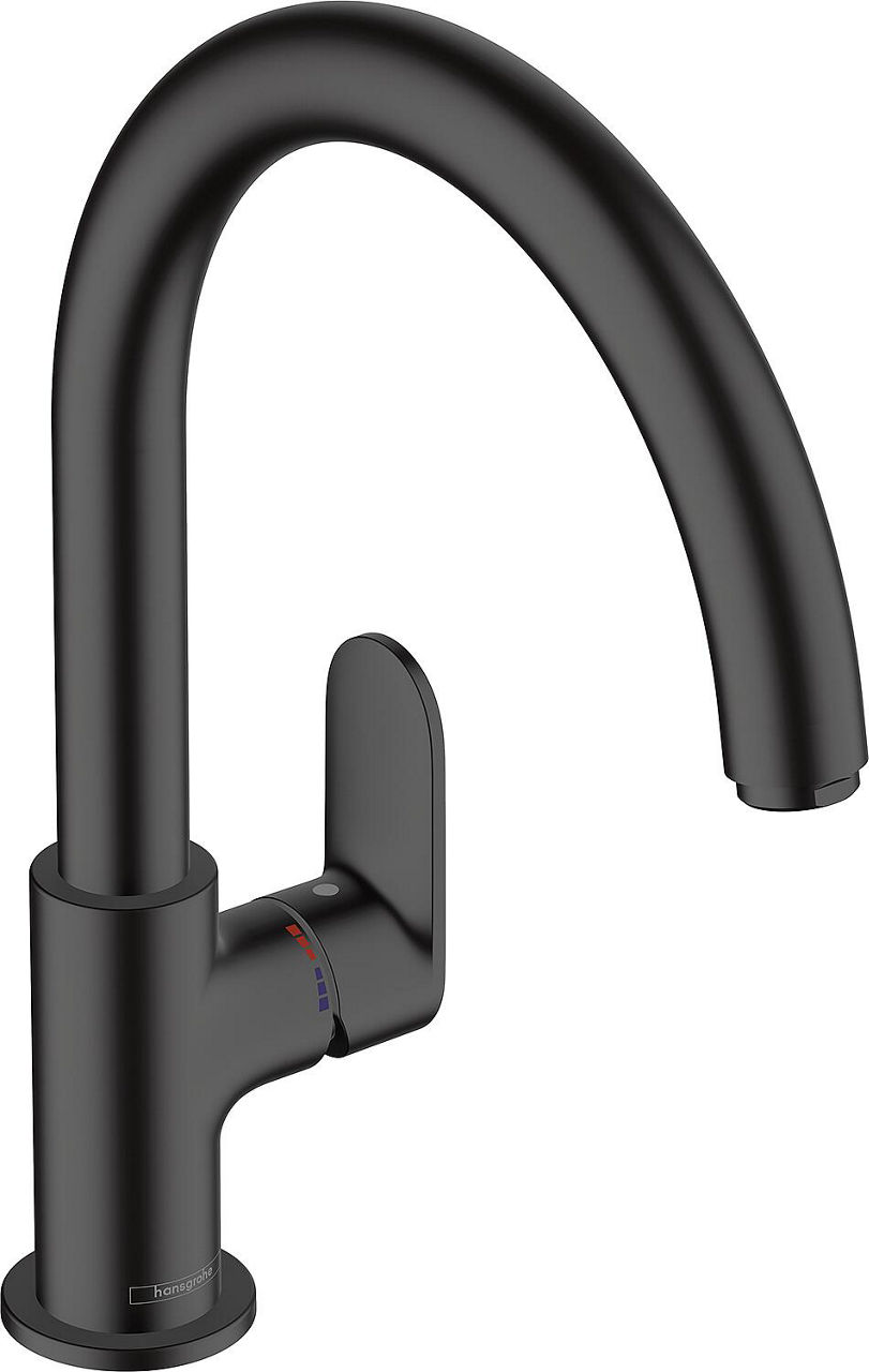 Spültischmischer Hansgrohe 210 Vernis Blend M35 Schwenkauslauf Ausladung 221 mm mattschwarz