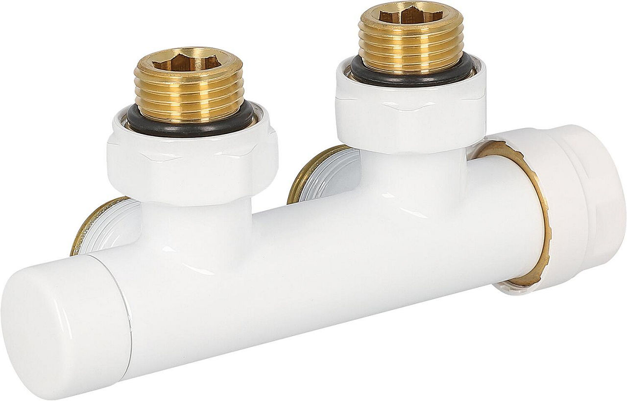 Thermostat-Ventilblock 343TB weiß DN20 (3/4"), Eckform