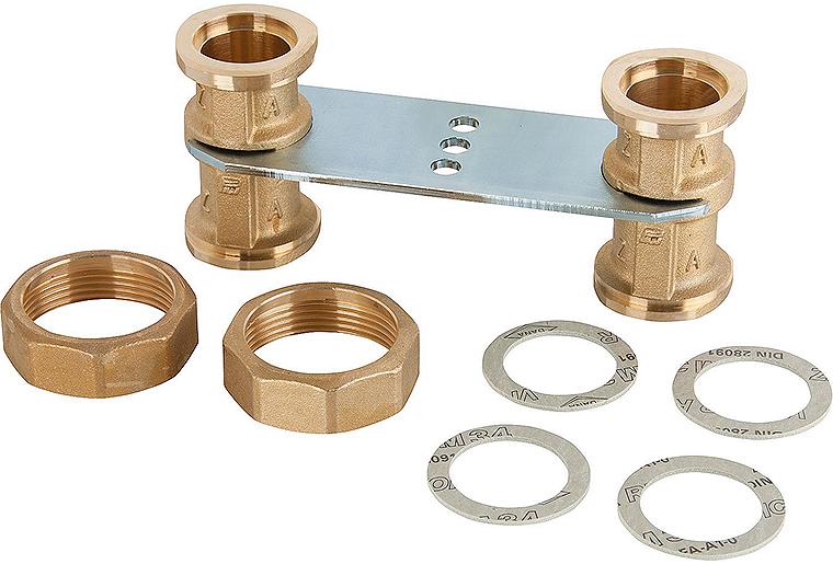 Kupplung f.Überkopfmont.,zu Modulverteiler DN25,4x F1" m.2x Ü-Mutter G11/2" Kupplung f.Überkopfmont.,zu Modulverteiler DN25,4x F1" m.2x Ü-Mutter G11/2"
