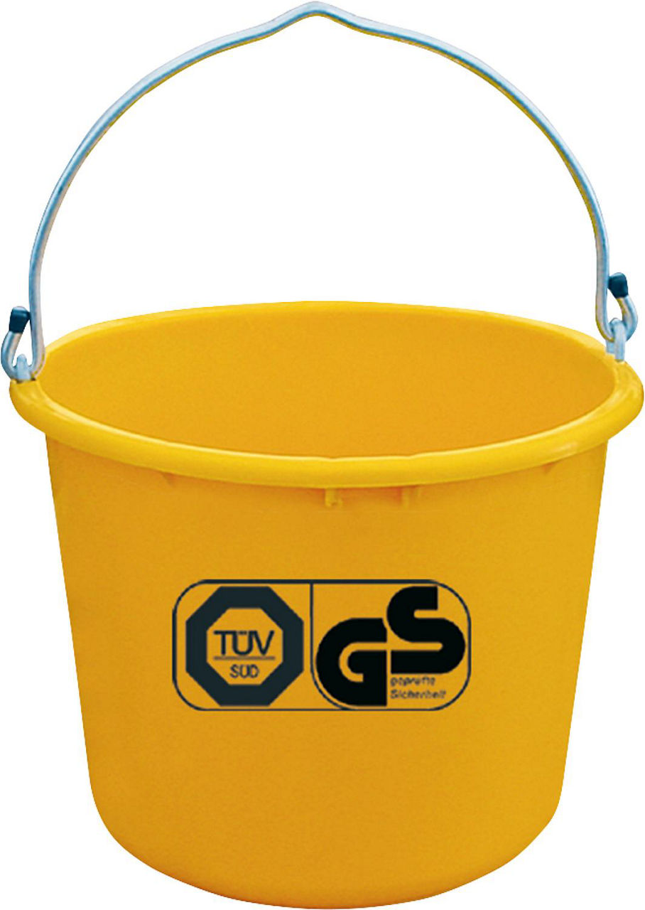 Baueimer 12 Liter gelb kranbar,TÜV VPE = 5 Stück Baueimer 12 Liter gelb kranbar,TÜV VPE = 5 Stück