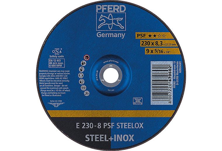 Schruppscheibe PFERD Ø 230 x 8,3 x 22,23mm für Stahl