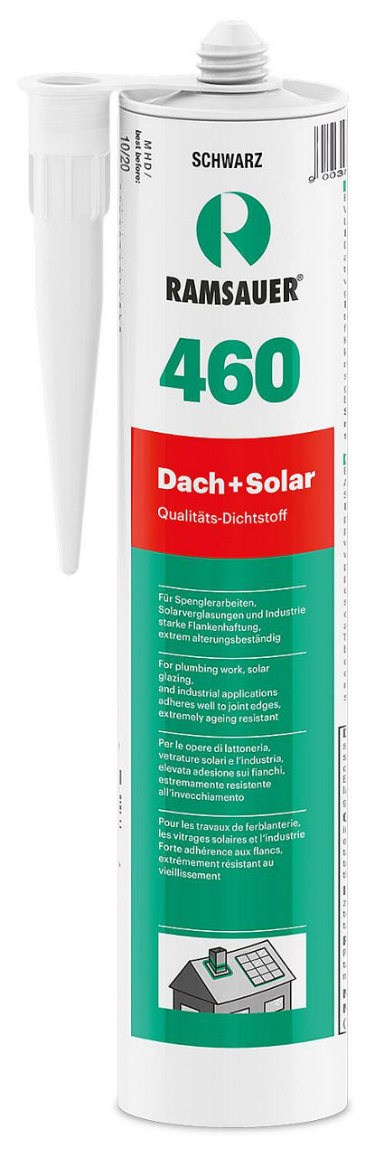 Dichtstoff Dach + Solar 460 schwarz neutral vernetzend 310ml Kartusche Dichtstoff Dach + Solar 460 schwarz neutral vernetzend 310ml Kartusche