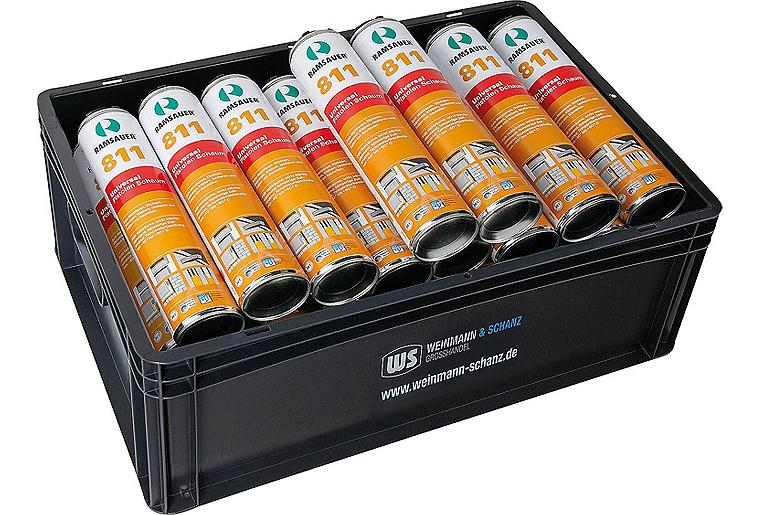 Vorteilspaket WS + Ramsauer, Universal PU-Schaum 811, 750 ml / 24 Stück + gratis WS BOX