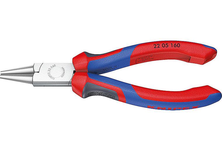 Rundzange verchromt DIN ISO 5745 mit Mehrkomponenten Griffhüllen Länge 160mm Rundzange verchromt DIN ISO 5745 mit Mehrkomponenten Griffhüllen Länge 160mm