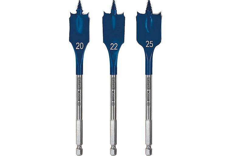 Flachfräsbohrer BOSCH 3-teilig Expert SELFCUT Ø 20/22/25mm, Länge 152 mm mit 1/4" Sechskantaufnahme Flachfräsbohrer BOSCH 3-teilig Expert SELFCUT Ø 20/22/25mm, Länge 152 mm mit 1/4" Sechskantaufnahme