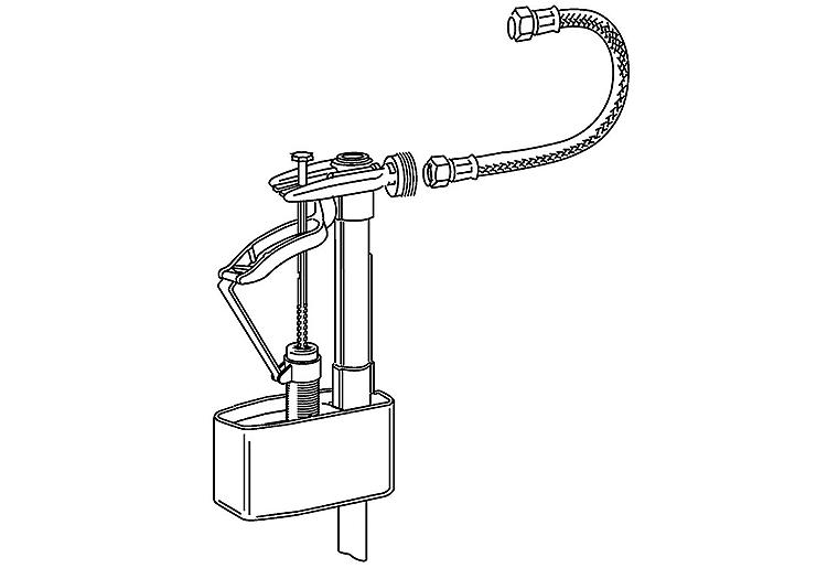 Füllventil-Set mit Inhalt: Füllventilhalter,Füllventil, Panzerschlauch