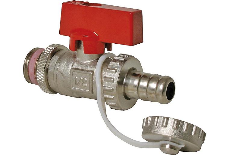 KFE-Kugelhahn mit Hebel DN15 (1/2") vernickelt Schwermodell