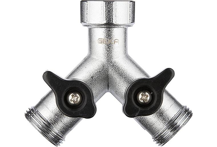 GEKA plus Zweiwegeventil IG G3/4", 2x AG G3/4", MS