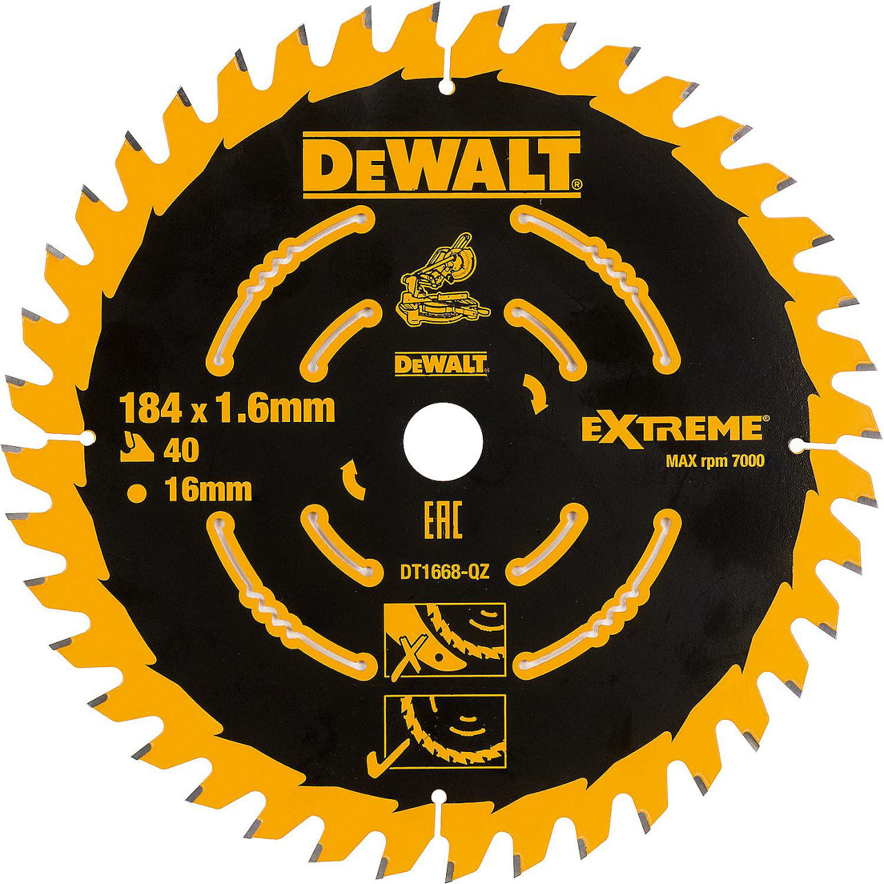 Kreissägeblatt DeWALT Extreme Spezial Ø 184x16x1,6mm mit 40 Zähnen Kreissägeblatt DeWALT Extreme Spezial Ø 184x16x1,6mm mit 40 Zähnen
