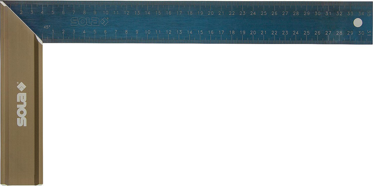 Winkel SRG350, Länge 35cm, beidseitige mm-Teilung 45 Grad Gehrungsanschlag