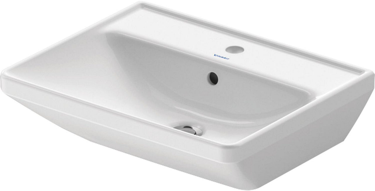 Waschtisch Duravit D-Neo, BxHxT: 550 x 165 x 440 mm, mit Ül., 1 HL mittig, weiß Waschtisch Duravit D-Neo, BxHxT: 550 x 165 x 440 mm, mit Ül., 1 HL mittig, weiß