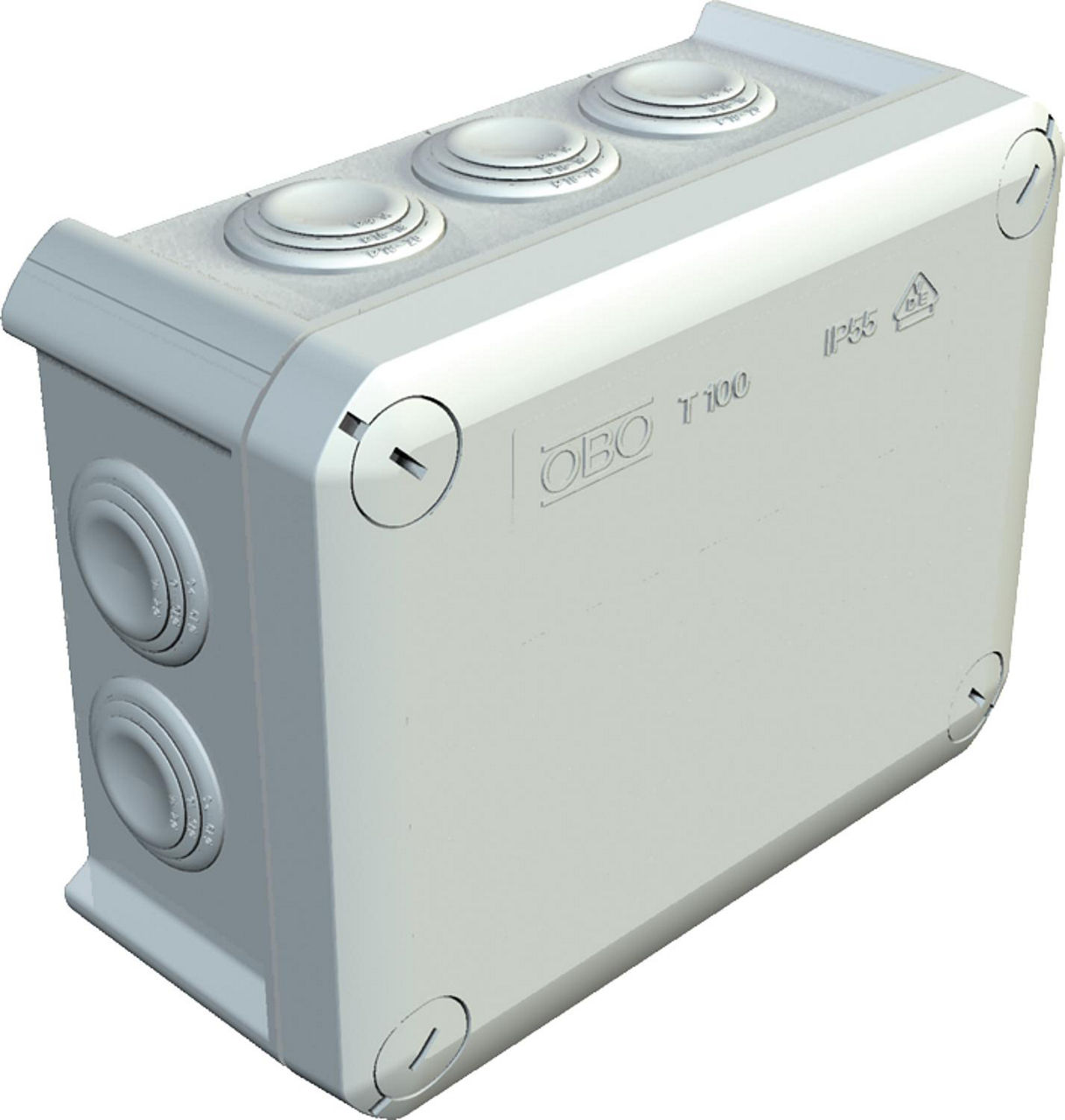 Abzweigkasten Thermoplast, 10 x M25, IP 66 Typ T 100, lichtgrau / 1 Stk.