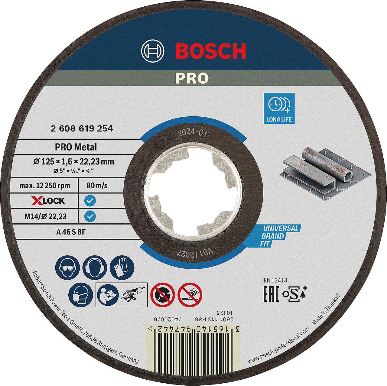 Trennscheibe BOSCH® gerade für Metall und mit X - Lock Aufnahme Ø 125 x 1,6 mm Trennscheibe BOSCH® gerade für Metall und mit X - Lock Aufnahme Ø 125 x 1,6 mm