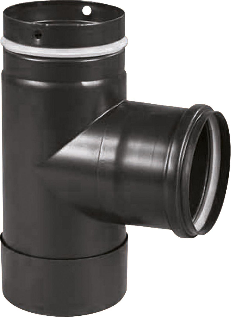 Kaminofen Zubehör Pellet-Kapselknie, Schwarz emailliert, Ø 100 mm Kaminofen Zubehör Pellet-Kapselknie, Schwarz emailliert, Ø 100 mm