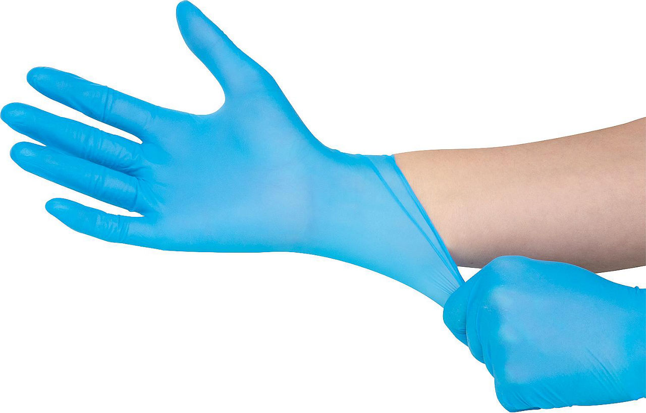 Chemikalien-/ Schutzhandschuh Nitril, puderfrei 30 cm, blau, M / VPE 50 St. Chemikalien-/ Schutzhandschuh Nitril, puderfrei 30 cm, blau, M / VPE 50 St.
