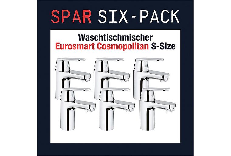 Six-Pack Sparpaket 6x Waschtischmischer Grohe Eurosmart Cosmopolitan S-Size