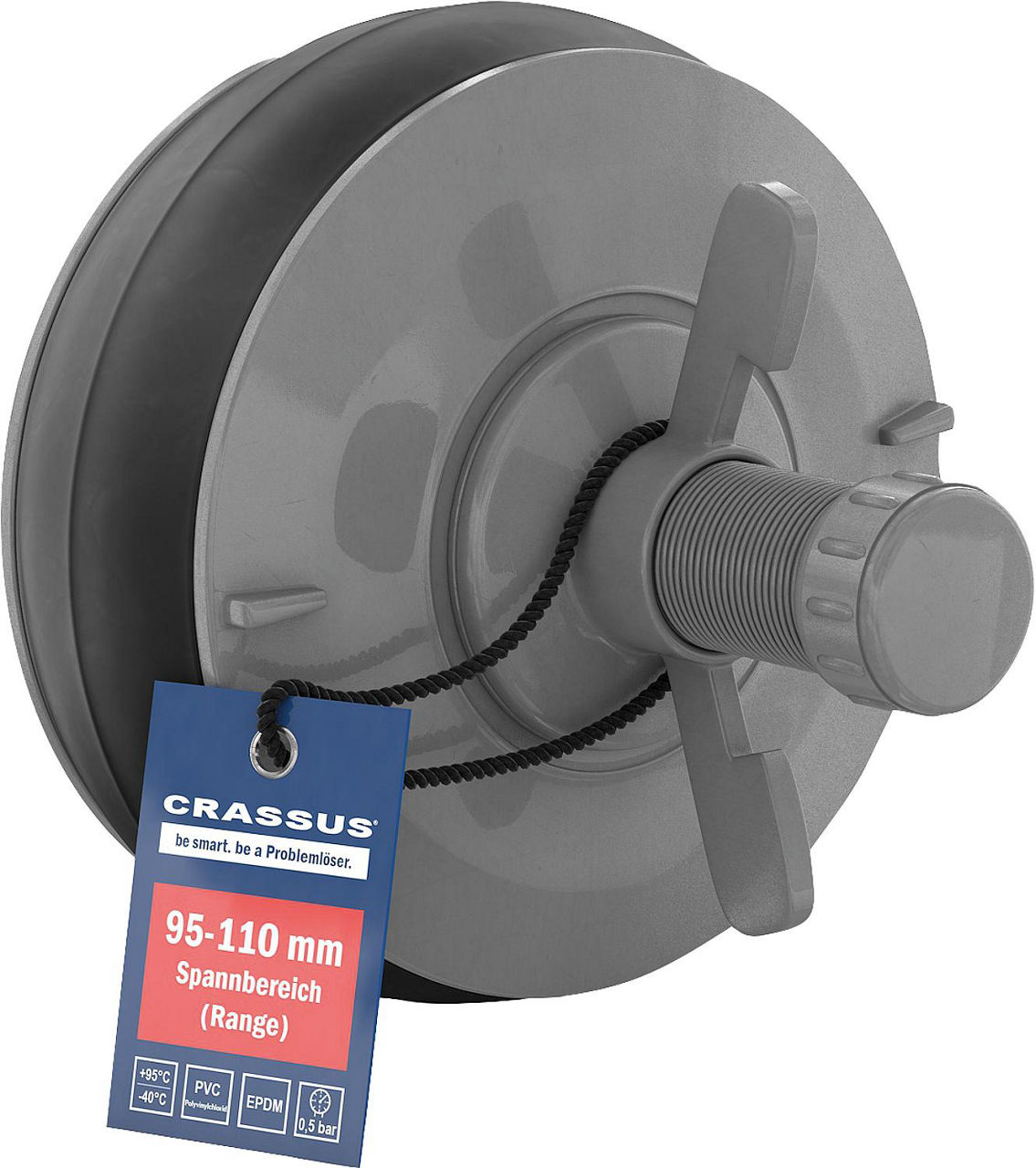 Schnellverschlussstopfen CSV 100 PVC, Spannber. 95-110mm EPDM/PVC, PN 0,5 bar Schnellverschlussstopfen CSV 100 PVC, Spannber. 95-110mm EPDM/PVC, PN 0,5 bar