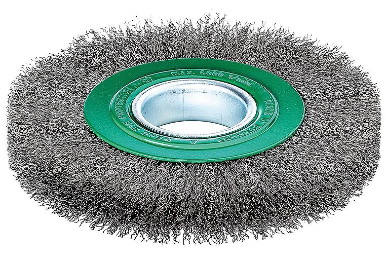 Rundbürste Edelstahldraht gewellt 0,30mm Ø 200mm Loch-Ø 50mm
