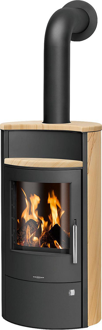 Kaminofen Pori Aqua 10KW mit Wasser-Wärmetauscher, Sandstein, Korpus Stahl Schwarz Kaminofen Pori Aqua 10KW mit Wasser-Wärmetauscher, Sandstein, Korpus Stahl Schwarz