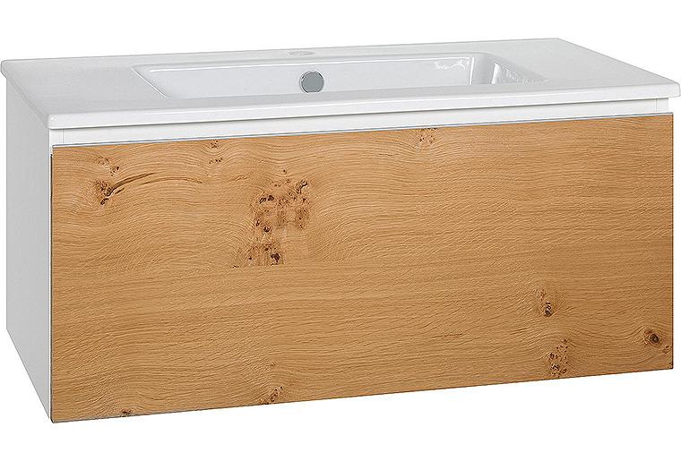 WTU + Keramik-WT ELA Korpus weiß smt - Front Eiche- Furnier hell, 910x420x510 mm WTU + Keramik-WT ELA Korpus weiß smt - Front Eiche- Furnier hell, 910x420x510 mm