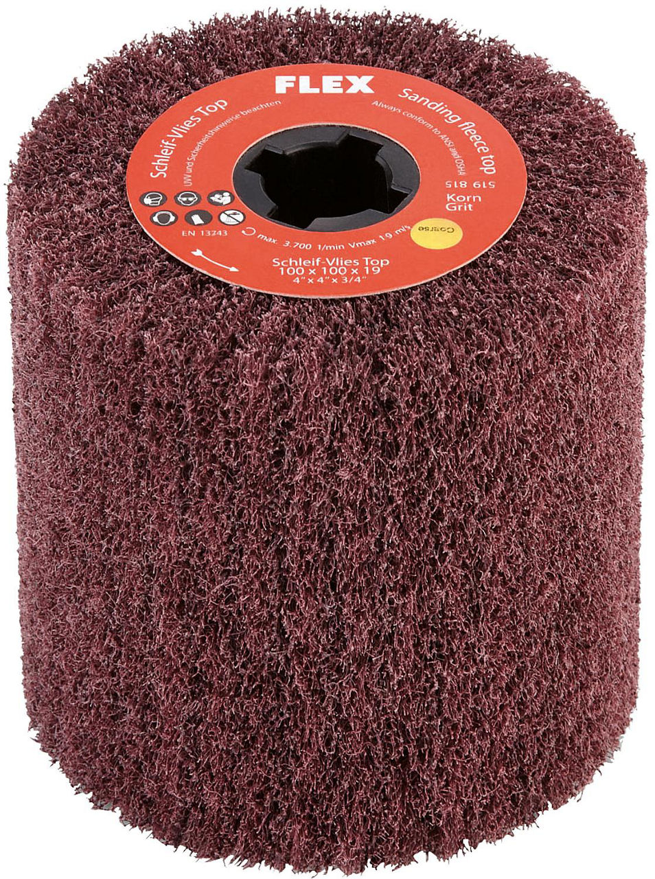 Schleifvlies FLEX, top zum Reinigen, Satinieren, Glätten, Ø 100 x 100 mm, Körnung 80