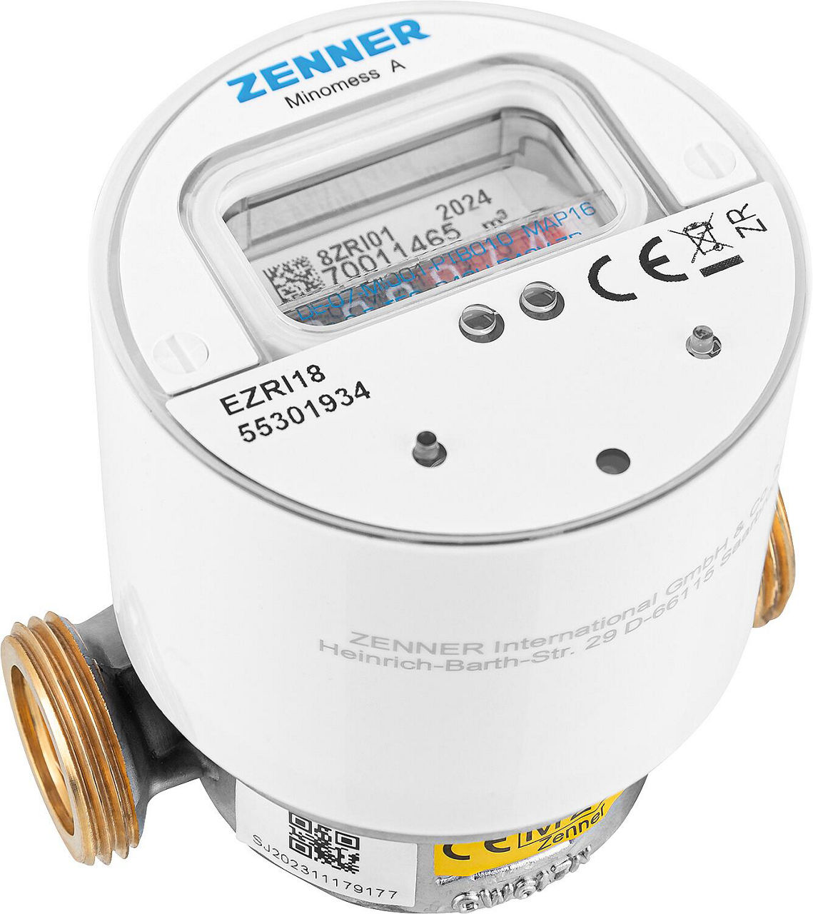 Funk AP- Kaltwasserzähler Zenner, Minomess, 30°C Q3 2,5, BL=80mm-DN15(1/2") R40HV 325 RK, wireless M-Bus Funk AP- Kaltwasserzähler Zenner, Minomess, 30°C Q3 2,5, BL=80mm-DN15(1/2") R40HV 325 RK, wireless M-Bus
