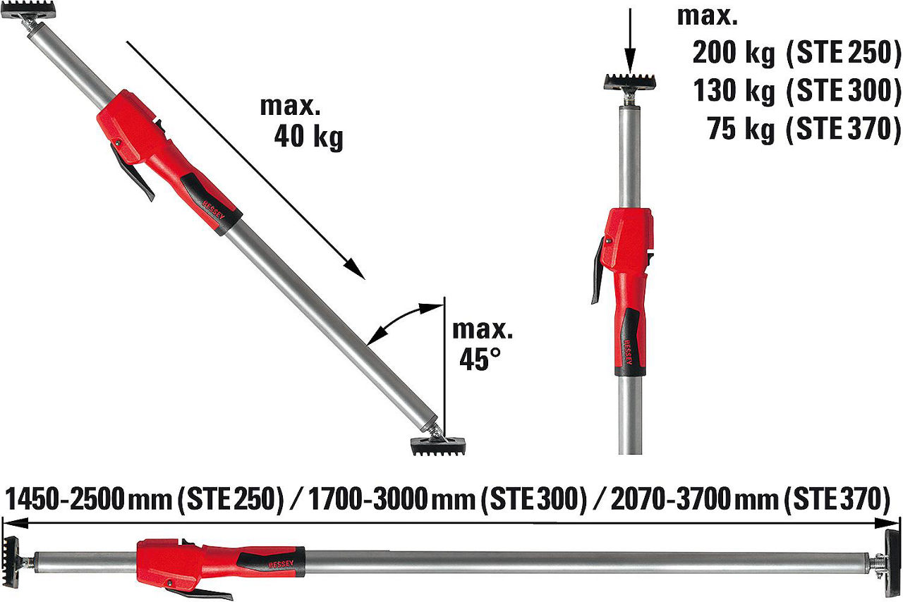 Deckenstütze BESSEY STE150 Länge (mm): 900-1500