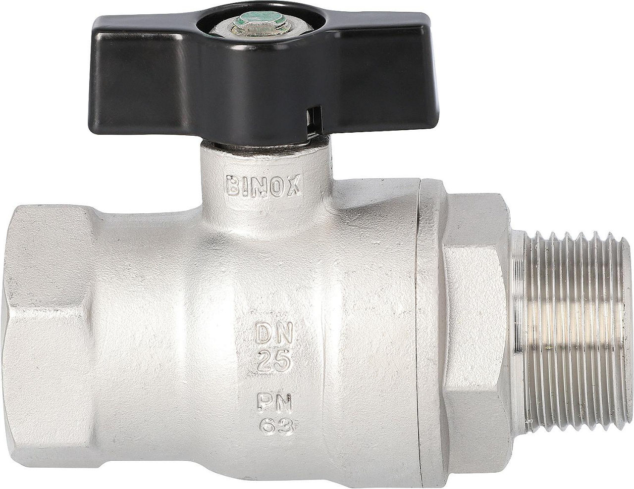 Edelstahlkugelhahn 1/4" AG/IG mit Flügelgriff Edelstahlkugelhahn 1/4" AG/IG mit Flügelgriff