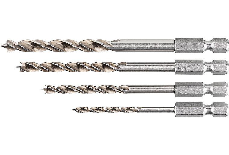 Holzspiralbohrer-Set Alpen Timber Twist, 4-teilig 3/4/5/6 mm, mit 1/4''-Sechskantschaft Holzspiralbohrer-Set Alpen Timber Twist, 4-teilig 3/4/5/6 mm, mit 1/4''-Sechskantschaft