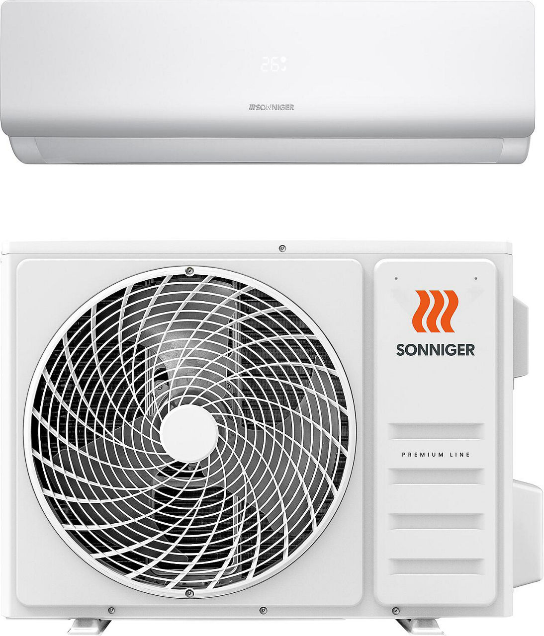 Split-Klimagerät Sonniger Comfort Living (R 32) - Set, Außen- und Inneneinheit, 3,4 kW