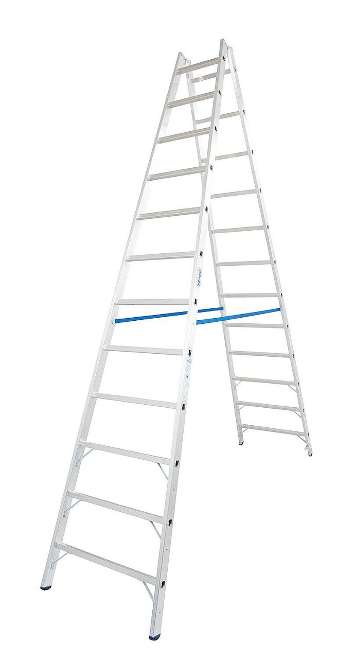 Doppelsprossenleiter Arb.Höhe 4,60 Leiterhöhe 3,25 2x12 Sprossen