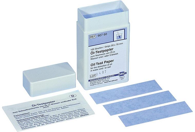 Öl Testpapier Dose a 100 Streifen 20 x 70 mm Öl Testpapier Dose a 100 Streifen 20 x 70 mm