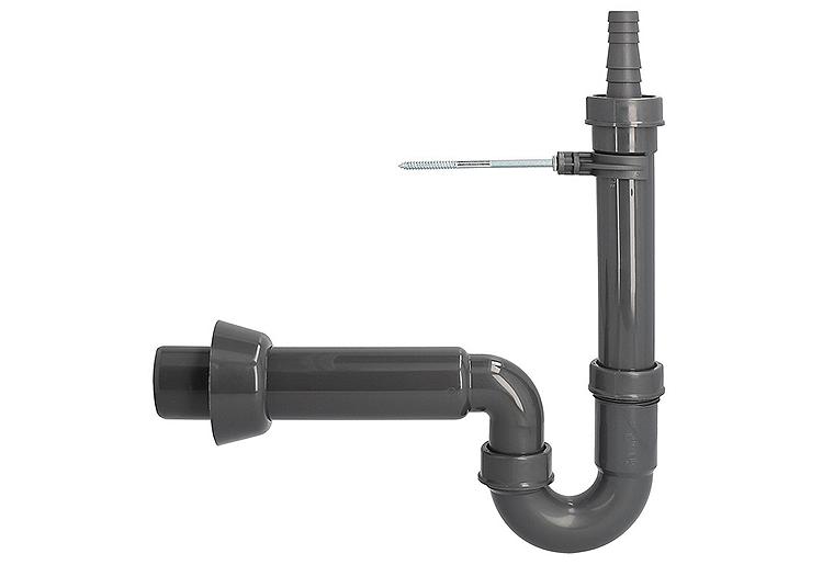 Waschmaschinen-Siphon 11/2" DN 50 mit Wandbefestigung aus Rezyklat