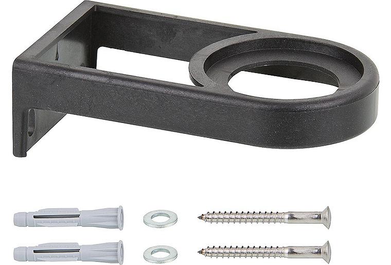 Wandhalterung für Ausgußbecken mit Schrauben und Dübel, schwarz Wandhalterung für Ausgußbecken mit Schrauben und Dübel, schwarz
