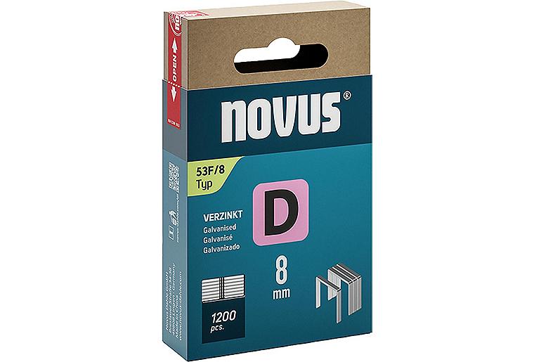 Flachdrahtklammer Novus Typ D 53F/8 verzinkt VPE: 1200 Stück Flachdrahtklammer Novus Typ D 53F/8 verzinkt VPE: 1200 Stück