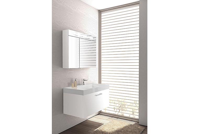 Badmöbel-Set ELISA Serie MAA, graphit Hochglanz, Breite 905mm