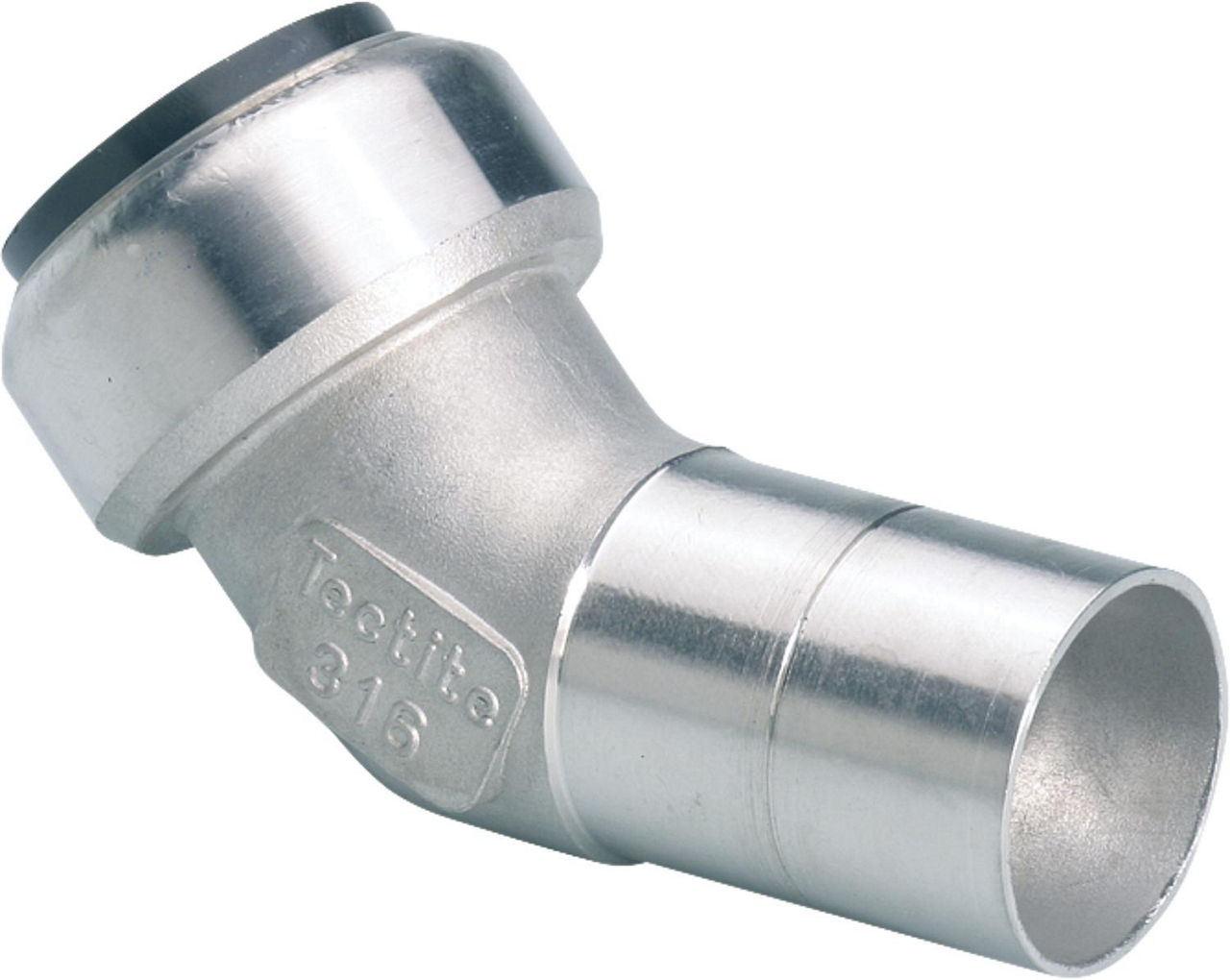Edelstahl-Steckfitting Bogen 45° (i/a) 15 mm Edelstahl-Steckfitting Bogen 45° (i/a) 15 mm