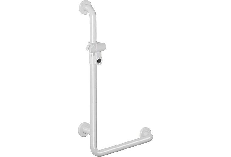 Duschhandlauf Hewi Serie 801 mit Bruasehalter 1250x600mm, reinweiß