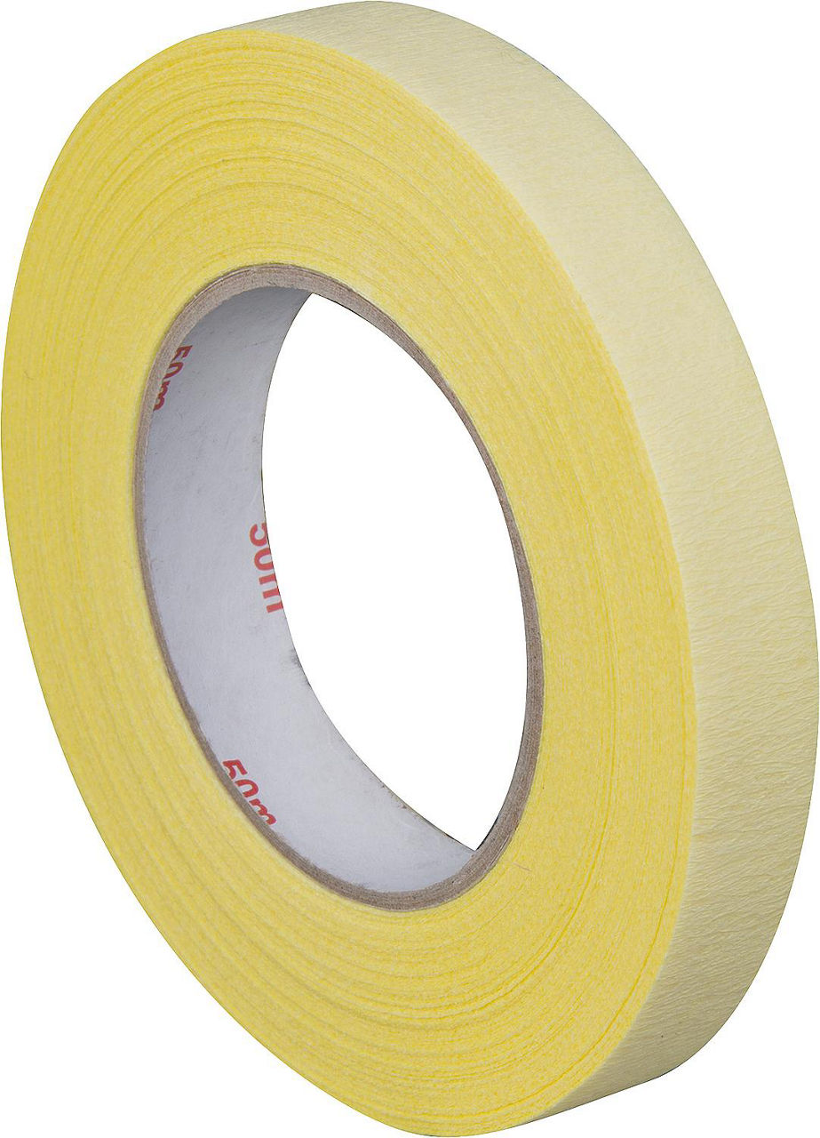 Krepp-Chamois L:50m / Br:19mm hochgekreppt,zum groben Abkleben Krepp-Chamois L:50m / Br:19mm hochgekreppt,zum groben Abkleben