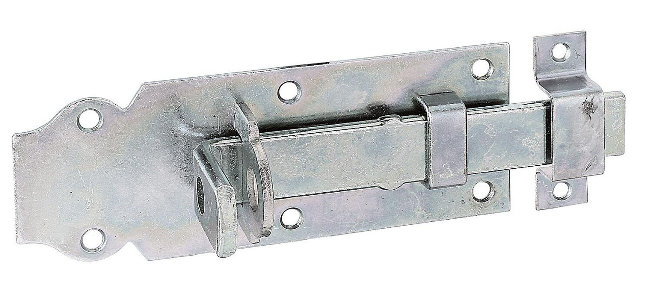 Schlossriegel gerade, mit befestigter Schlaufe, 140x55 mm, galvanisch verzinkt, dickschichtpassiviert Schlossriegel gerade, mit befestigter Schlaufe, 140x55 mm, galvanisch verzinkt, dickschichtpassiviert