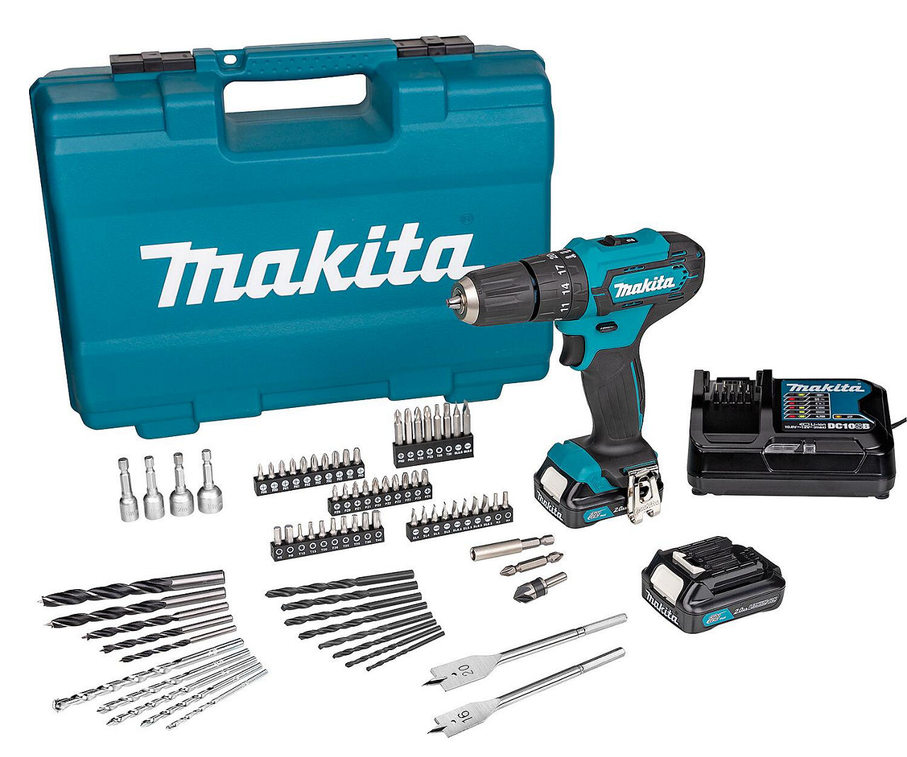 Akku-Schlagbohrschrauber MAKITA HP333DSAX1 12V mit 2x 2,0 Ah Akkus, Ladegerät, Bohrer- und Bit-Set inkl. Transportkoffer Akku-Schlagbohrschrauber MAKITA HP333DSAX1 12V mit 2x 2,0 Ah Akkus, Ladegerät, Bohrer- und Bit-Set inkl. Transportkoffer