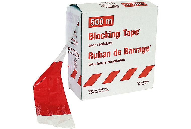 Folienwarnband rot/weiß gestreift, 80mm breit 1 Rolle a 500mtr.