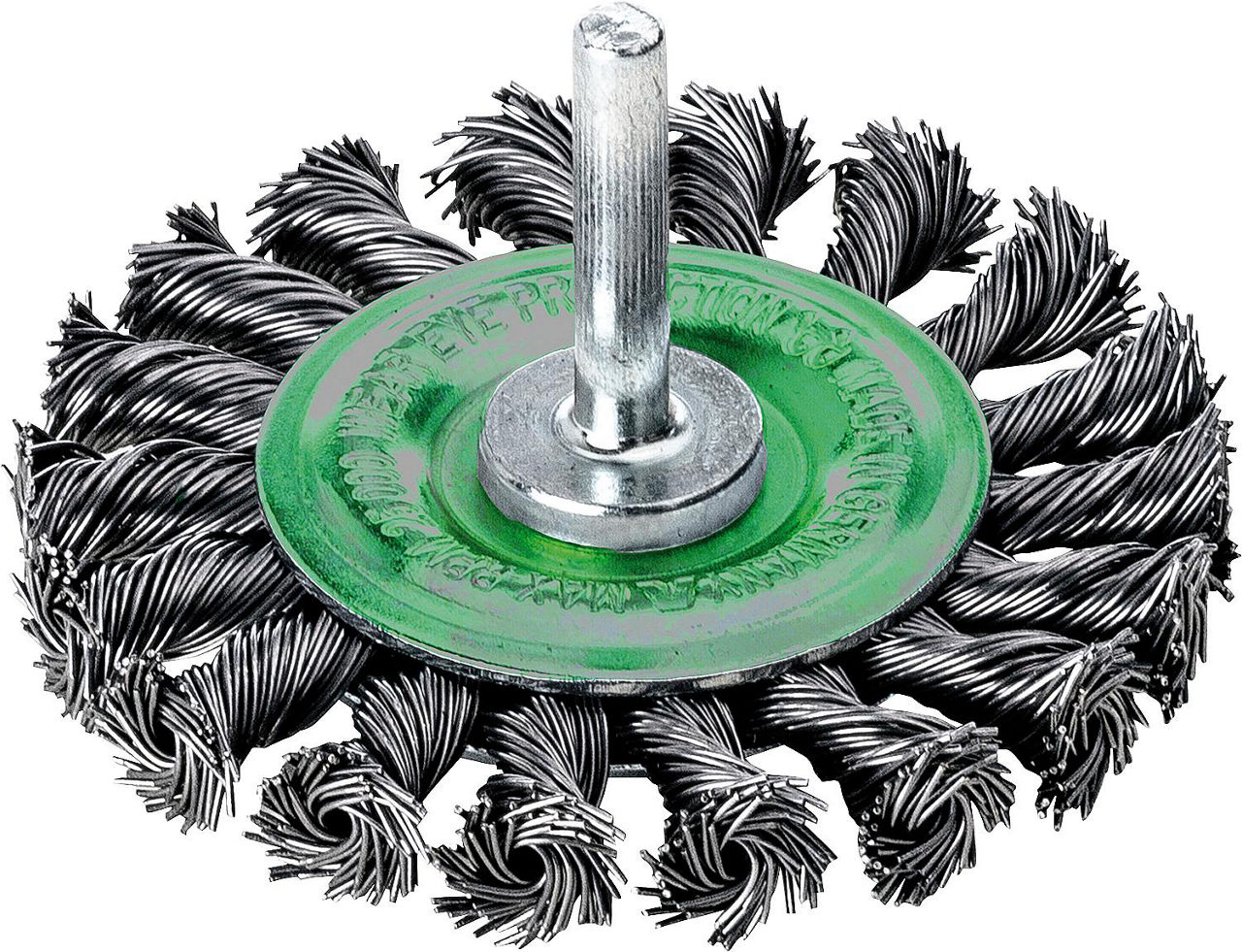 Zopfrundbürste Ø 75 mm mit 6 mm Schaft, Stahldraht rostfrei 0,5 mm Zopfrundbürste Ø 75 mm mit 6 mm Schaft, Stahldraht rostfrei 0,5 mm