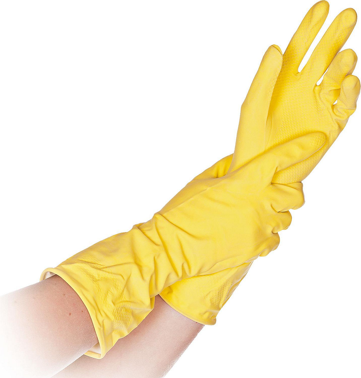 Reinigungshandschuh Natur-Latex, lebensmittelecht, XL 30 cm lang, gelb / VPE 12 Paar Reinigungshandschuh Natur-Latex, lebensmittelecht, XL 30 cm lang, gelb / VPE 12 Paar