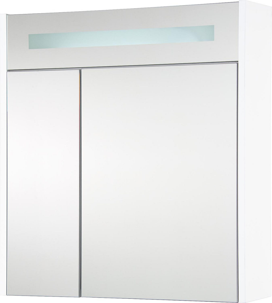 Spiegelschrank m. bel. Blende weiß Hochglanz 2 Türen 700x750x188 mm Spiegelschrank m. bel. Blende weiß Hochglanz 2 Türen 700x750x188 mm