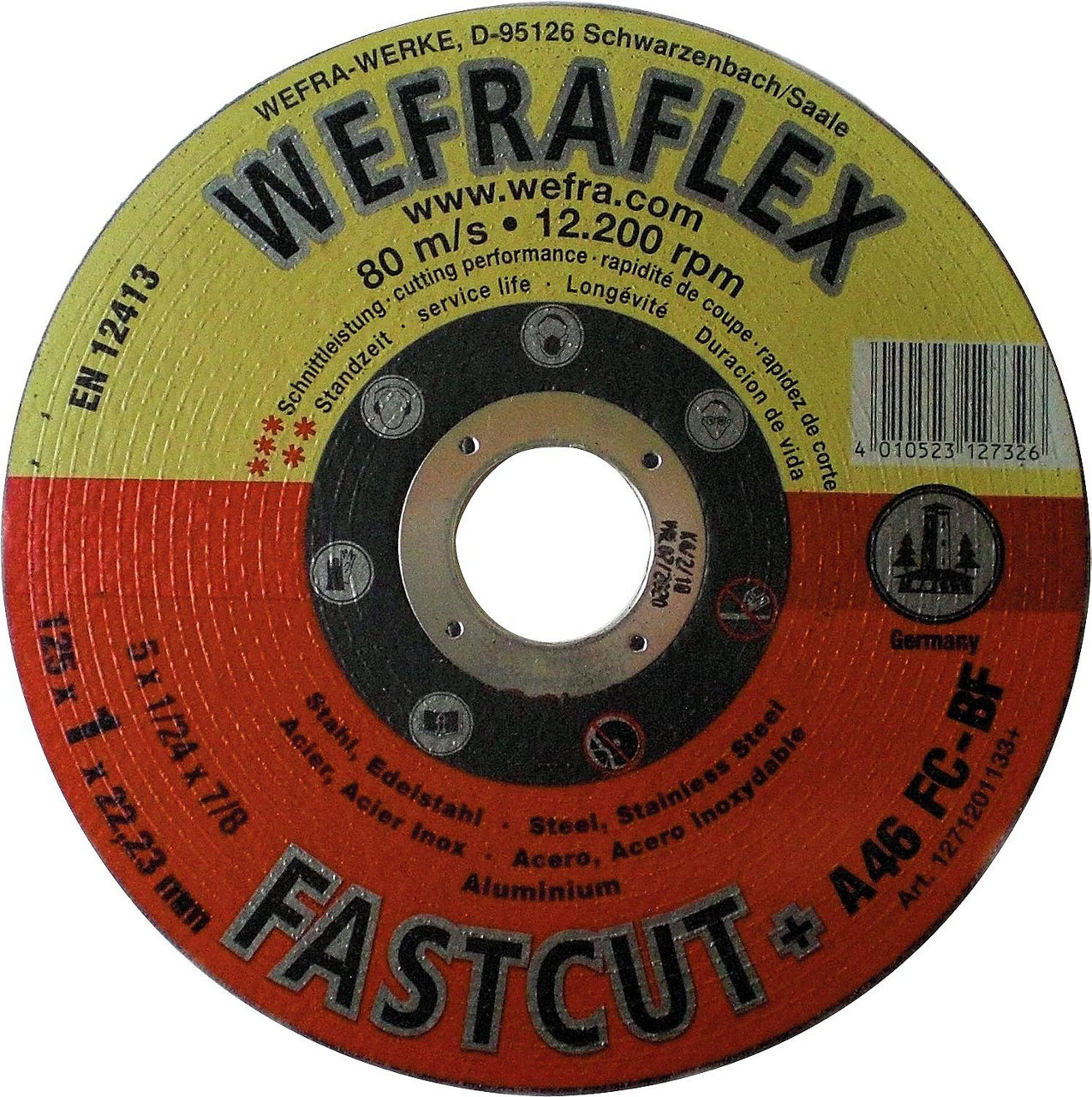 Trennscheibe Fastcut gerade für Metall 125 x 1 x 22 mm Trennscheibe Fastcut gerade für Metall 125 x 1 x 22 mm